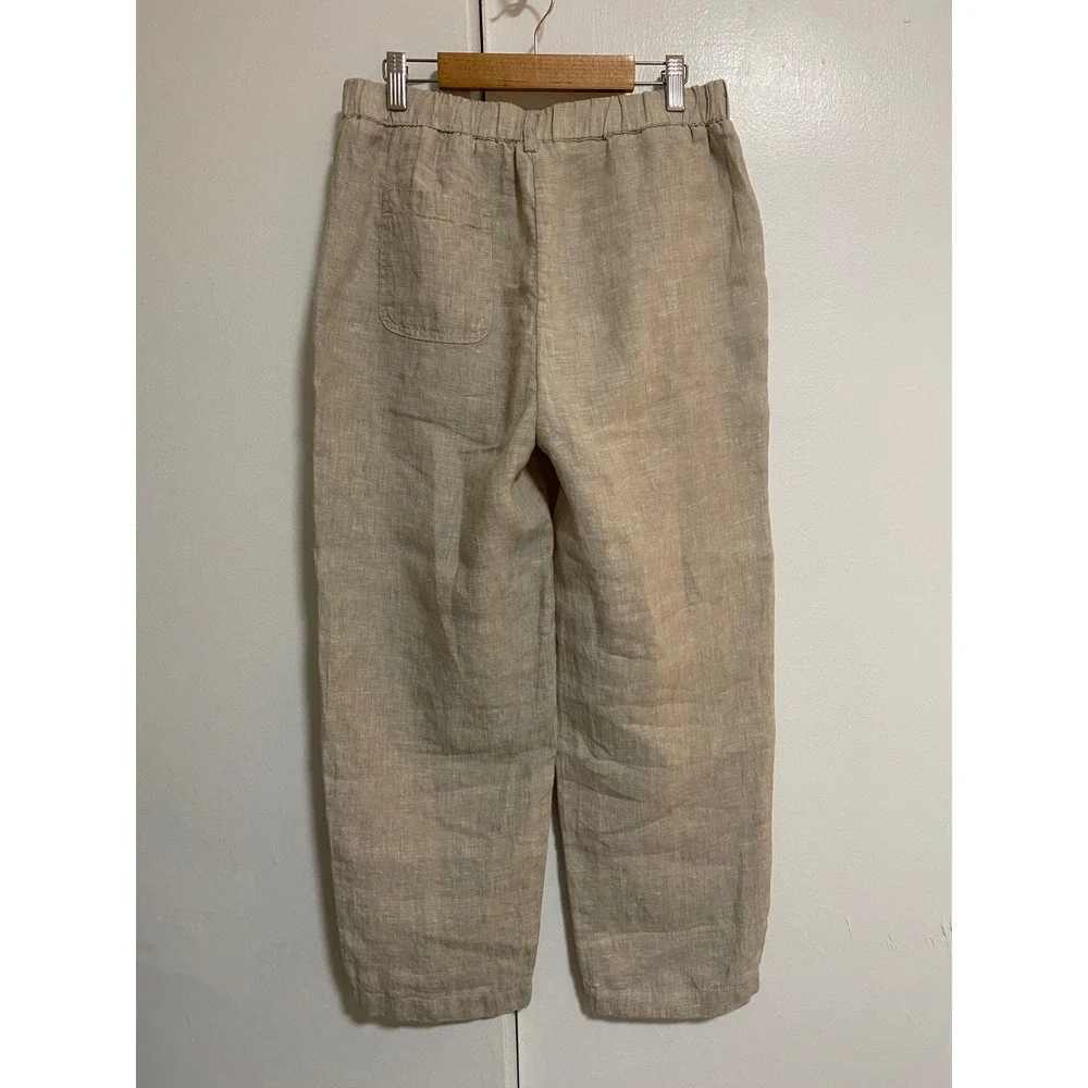 Quince 100% European Linen Pants Womens S Flax Beige Straight Leg Minimalist